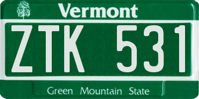 VT license plate ZTK531