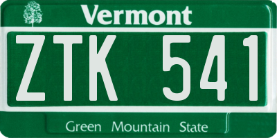 VT license plate ZTK541