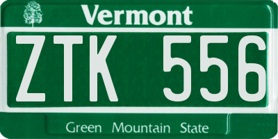 VT license plate ZTK556