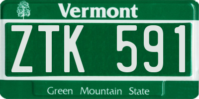 VT license plate ZTK591