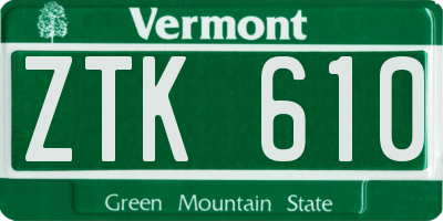 VT license plate ZTK610