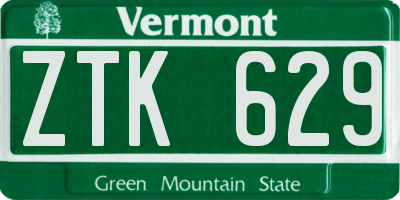 VT license plate ZTK629