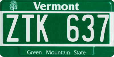 VT license plate ZTK637