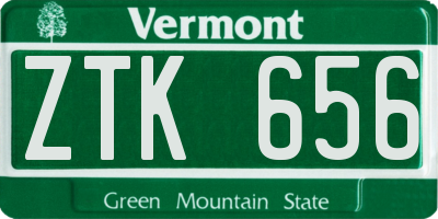 VT license plate ZTK656