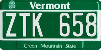 VT license plate ZTK658