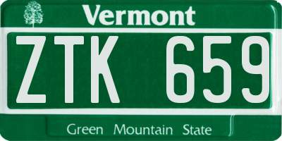 VT license plate ZTK659