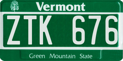 VT license plate ZTK676