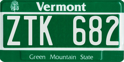 VT license plate ZTK682