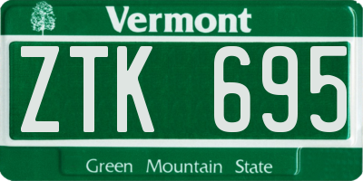 VT license plate ZTK695
