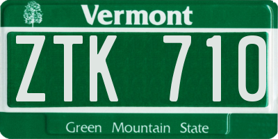 VT license plate ZTK710