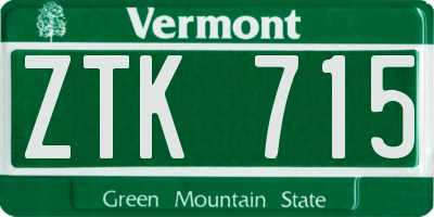 VT license plate ZTK715