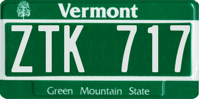 VT license plate ZTK717