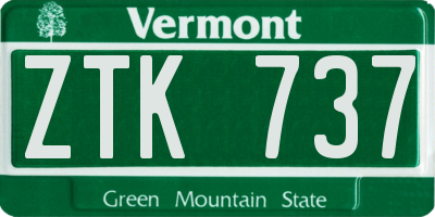 VT license plate ZTK737