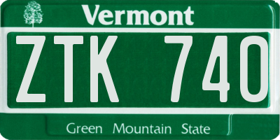 VT license plate ZTK740