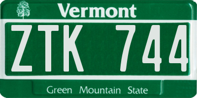 VT license plate ZTK744