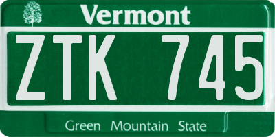VT license plate ZTK745