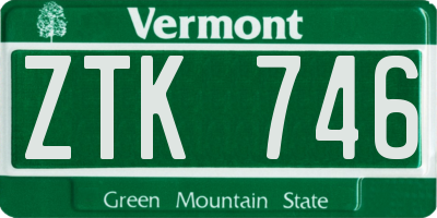 VT license plate ZTK746
