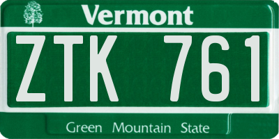 VT license plate ZTK761