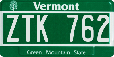 VT license plate ZTK762
