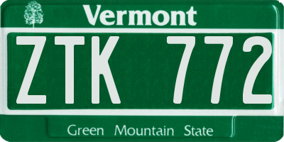 VT license plate ZTK772