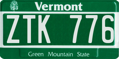 VT license plate ZTK776
