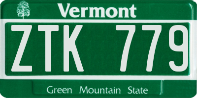 VT license plate ZTK779