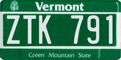 VT license plate ZTK791