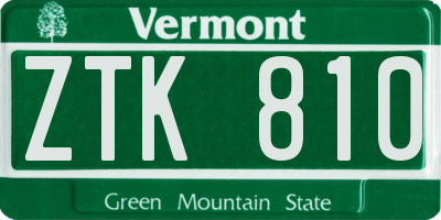VT license plate ZTK810