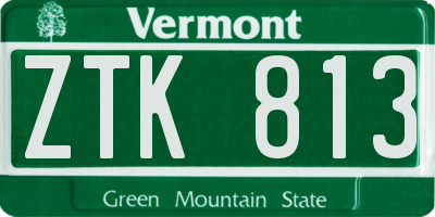 VT license plate ZTK813