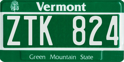 VT license plate ZTK824