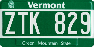 VT license plate ZTK829