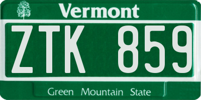 VT license plate ZTK859