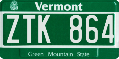 VT license plate ZTK864