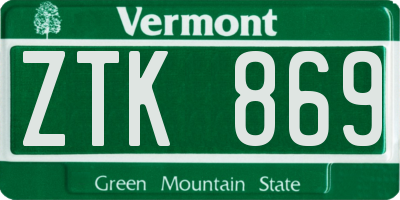 VT license plate ZTK869
