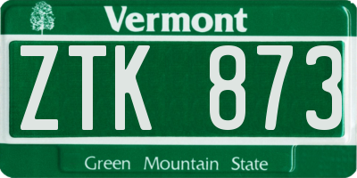 VT license plate ZTK873