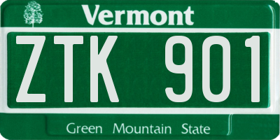VT license plate ZTK901