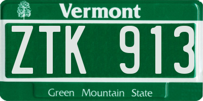 VT license plate ZTK913