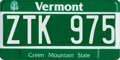 VT license plate ZTK975