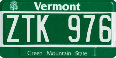 VT license plate ZTK976