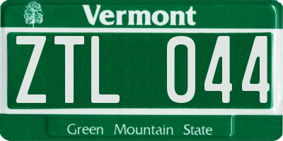 VT license plate ZTL044