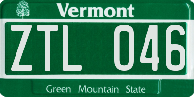VT license plate ZTL046