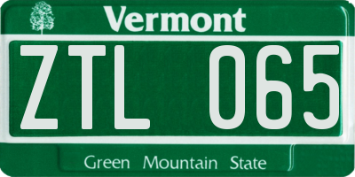 VT license plate ZTL065