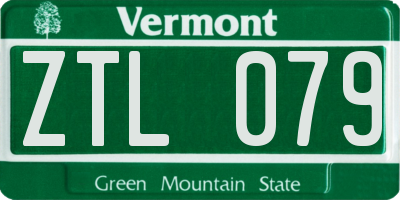 VT license plate ZTL079