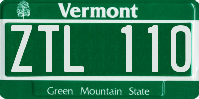 VT license plate ZTL110