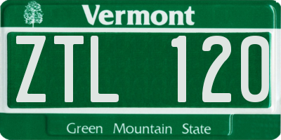 VT license plate ZTL120