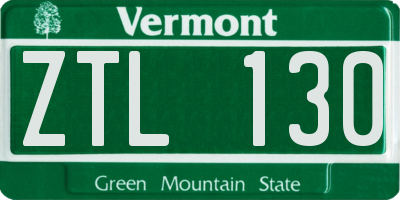 VT license plate ZTL130