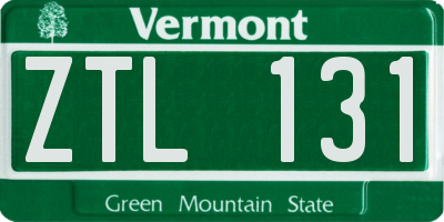 VT license plate ZTL131