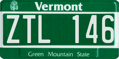 VT license plate ZTL146