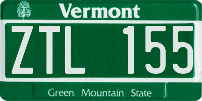 VT license plate ZTL155