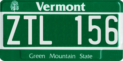 VT license plate ZTL156